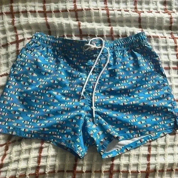 Men’s 2(X)ist Fish Pattern Swim Trunks Size  Large - Picture 1 of 6